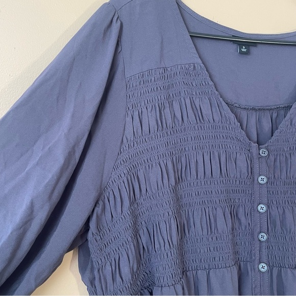 Torrid Size 3 Blue-Gray Sleeve Top – Stylish & Comfortable plus-size shirt - Picture 2 of 6